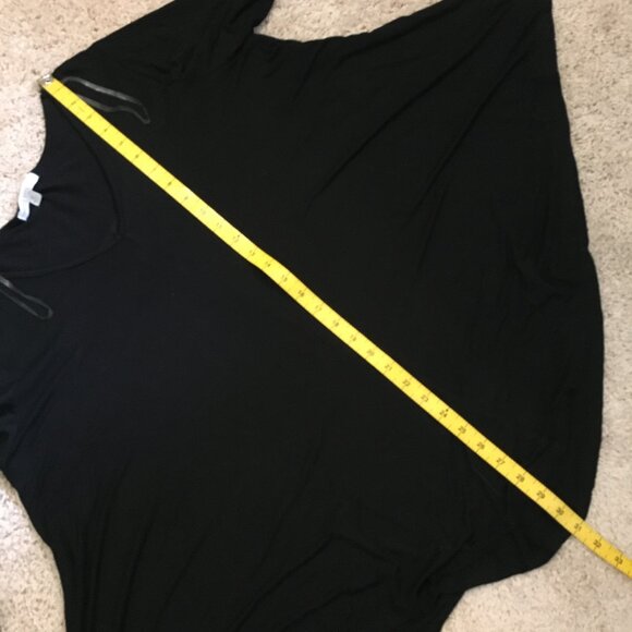 Green Envelope USA Made Witchy Black Reverse Handkerchief Hem A-Line Shirt - Picture 14 of 16